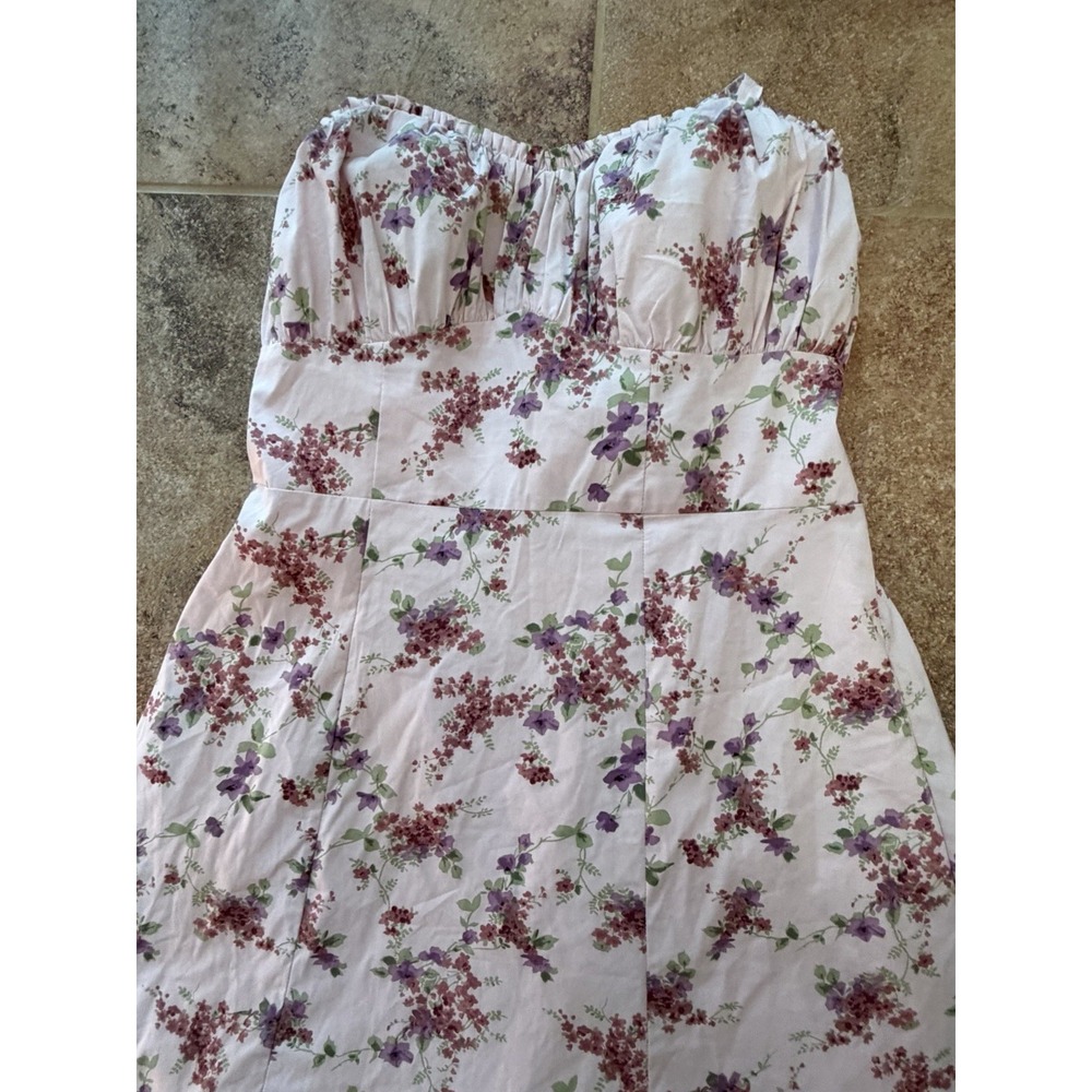 Wild Fable Strapless Floral Midi Dress Sweetheart Neckline Pink Size M NWT - Picture 2 of 10